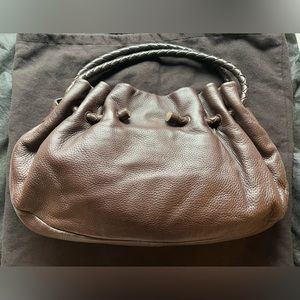 BOTTEGA VENETA Brown Leather Pouch Handbag